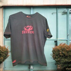 Mens Ferrari x Puma Formula 1 T Shirt - XL - Black w Red Logo and Stitching